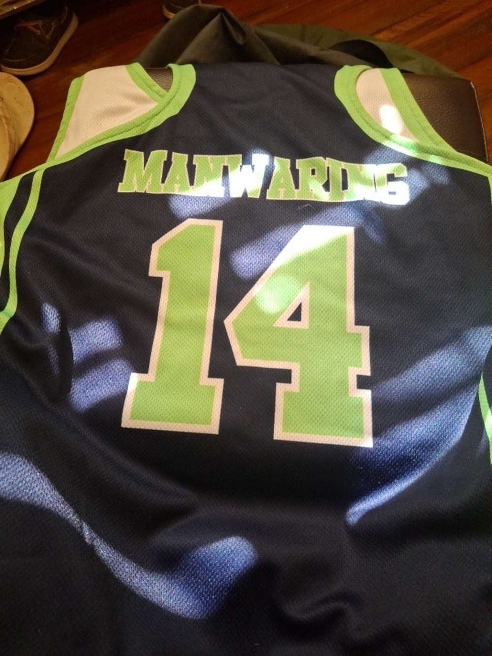 Custom Navy Basketball Jersey with Lime Green Accents - #14